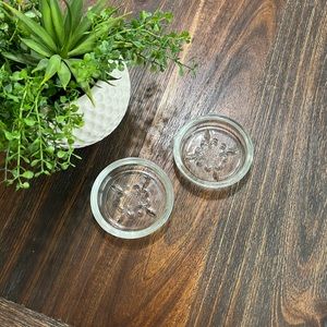 Vintage Princess House Fleur-De-Lis clear glass coaster 2 piece set SOLD